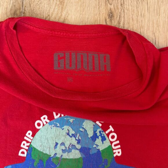 Gunna Drip Or Drown 2 Tour T-Shirt Red Medium Concert Rap Tee - Picture 3 of 5
